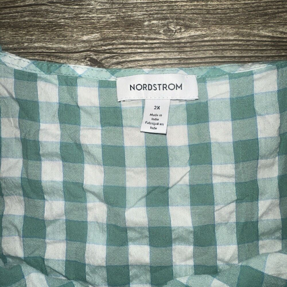 Nordstrom Green Gingham Tie Back Ankle Jumpsuit SZ 2XL. NWT. 6 - Picture 8 of 10